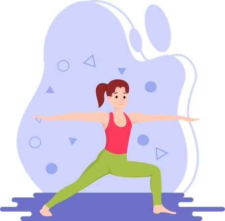 Chica haciendo yoga  Ilustración