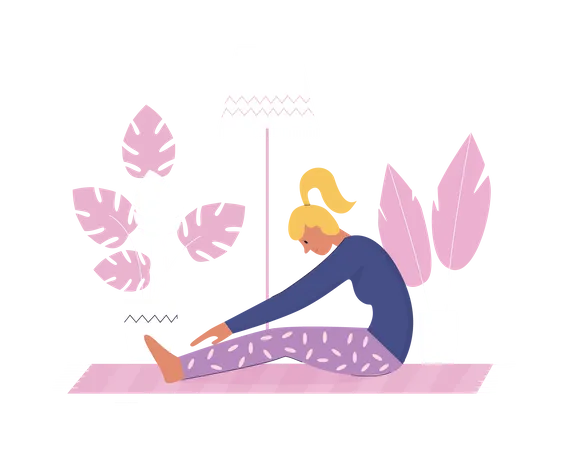 Chica haciendo yoga  Ilustración