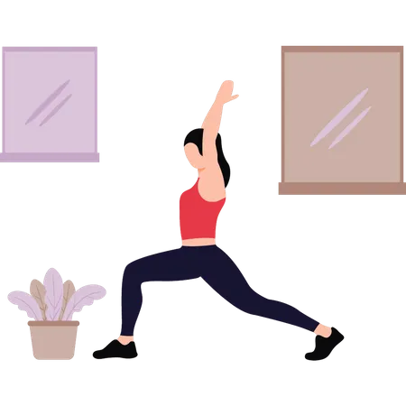 Chica haciendo yoga  Ilustración