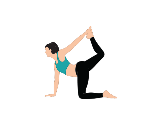 Chica haciendo yoga  Ilustración