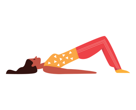 Chica haciendo yoga  Ilustración