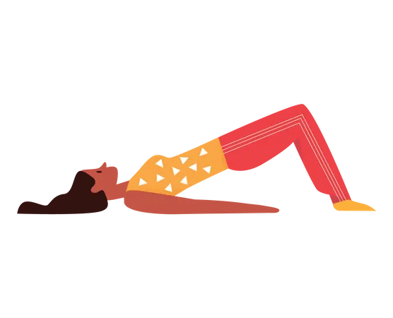 Chica haciendo yoga  Ilustración