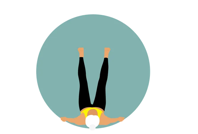 Chica haciendo yoga  Ilustración