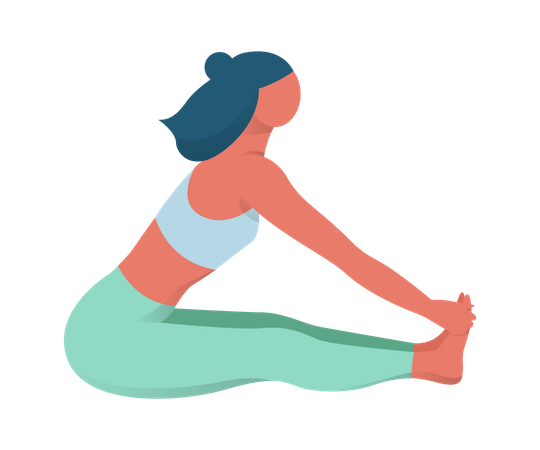 Chica haciendo asanas de yoga  Ilustración