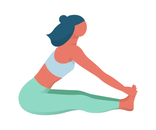 Chica haciendo asanas de yoga  Ilustración