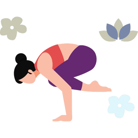 Chica haciendo ejercicio de yoga para estar en forma  Ilustración