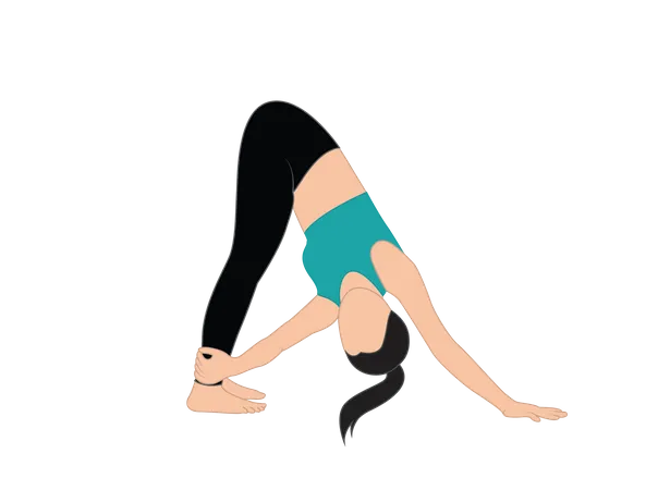 Chica haciendo yoga matutino  Ilustración