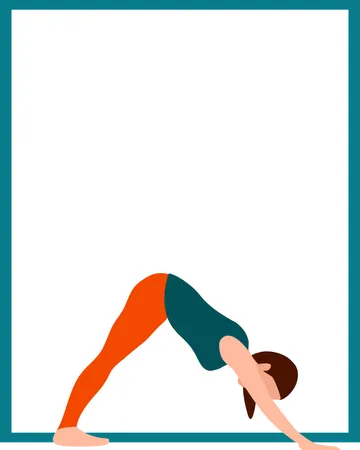 Chica haciendo yoga en la postura de la montaña  Ilustración