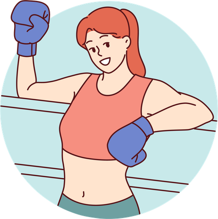 Chica joven haciendo boxeo  Illustration