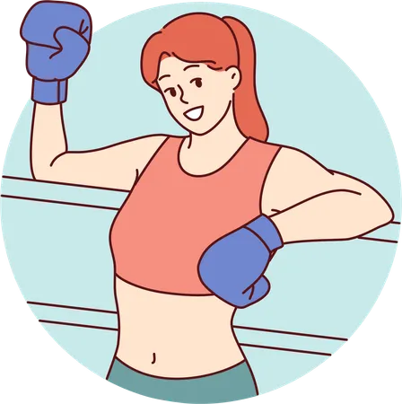 Chica joven haciendo boxeo  Illustration