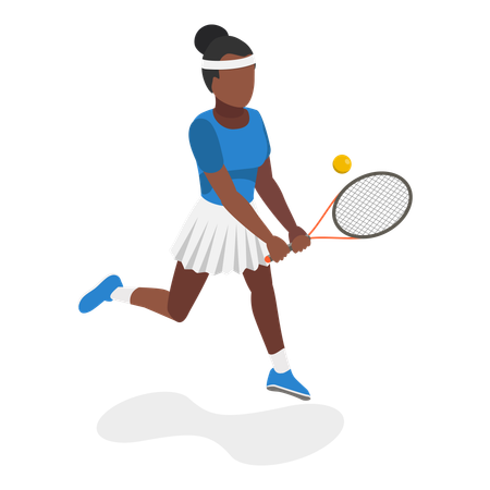 Niña jugando tenis  Ilustración