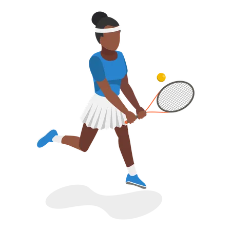 Niña jugando tenis  Ilustración