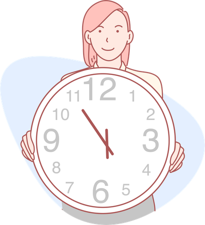 Chica mostrando reloj  Ilustración