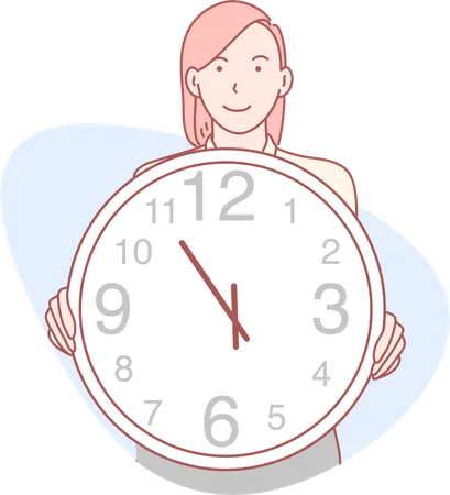 Chica mostrando reloj  Ilustración