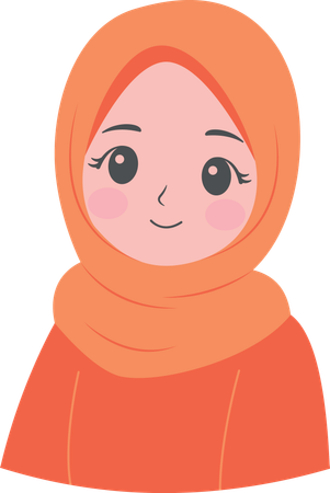 Chica musulmana usando hijab  Ilustración