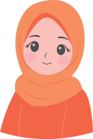 Chica musulmana usando hijab  Ilustración