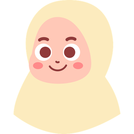 Chica musulmana usando hijab  Ilustración