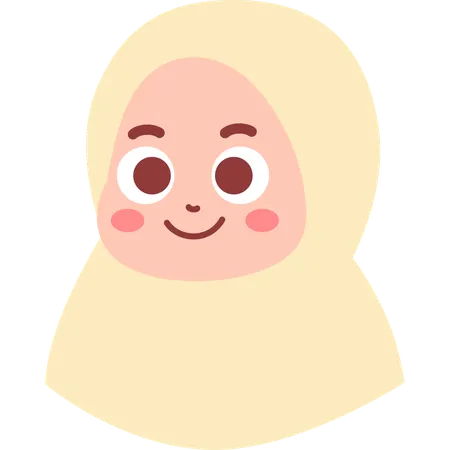 Chica musulmana usando hijab  Ilustración