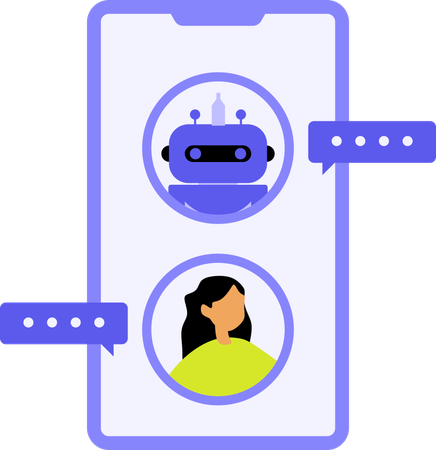 Niña recibe ayuda automatizada mediante un compañero de inteligencia artificial  Ilustración