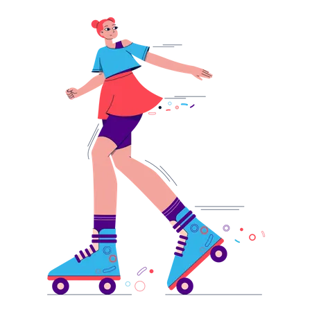 Chica patinadora  Ilustración