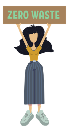 Chica promoviendo Residuo Cero  Illustration