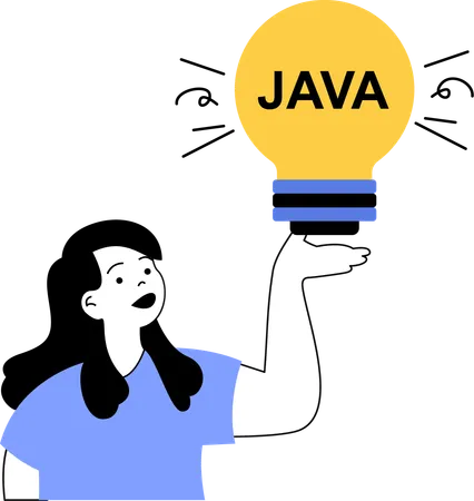 Chica teniendo una idea de programación  Ilustración