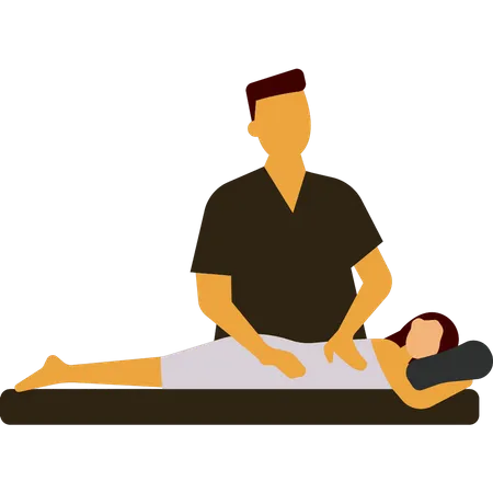 Chica recibiendo masaje  Ilustración