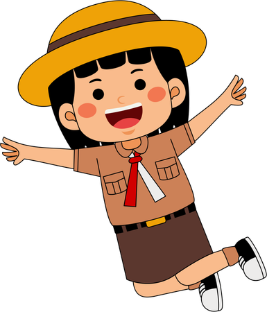 Chica scout feliz  Illustration