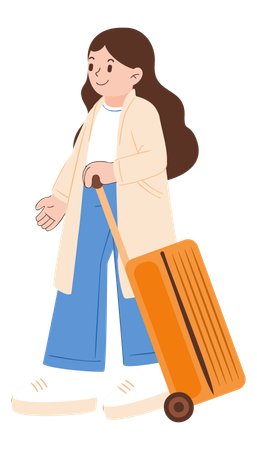 La chica se va de vacaciones  Ilustración