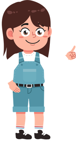 Niña señalando con el dedo  Ilustración