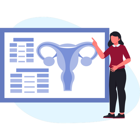 Niña señalando problemas de fertilidad  Ilustración