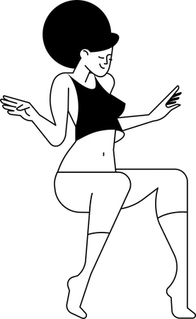 Chica sentada en pose  Ilustración