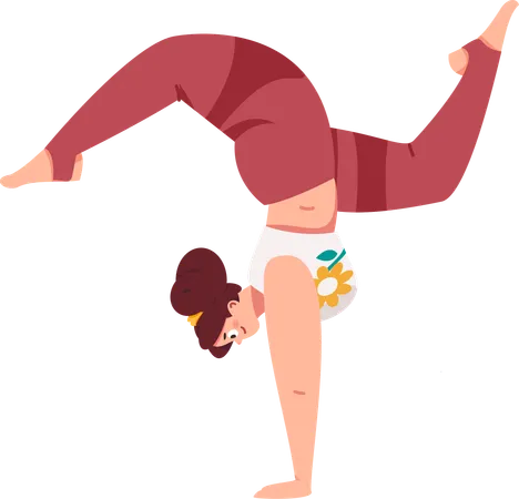 Chica teniendo una sesión de yoga  Ilustración