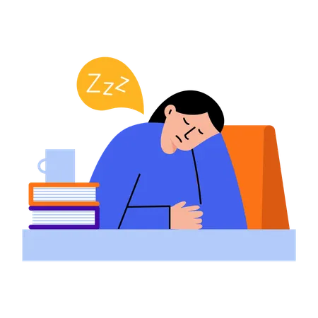 Chica tomando una siesta reparadora  Ilustración