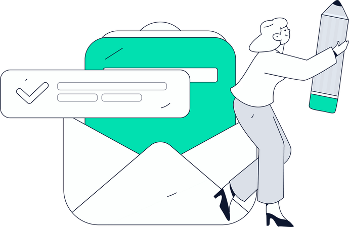 Chica trabajando en la revisión del cliente  Illustration