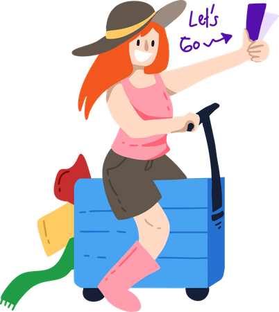 Chica viajera  Ilustración