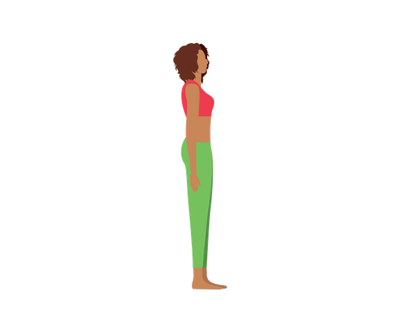 Chica de yoga haciendo ejercicio matutino  Ilustración