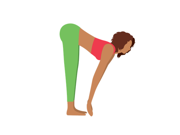 Chica de yoga haciendo ejercicio matutino  Ilustración