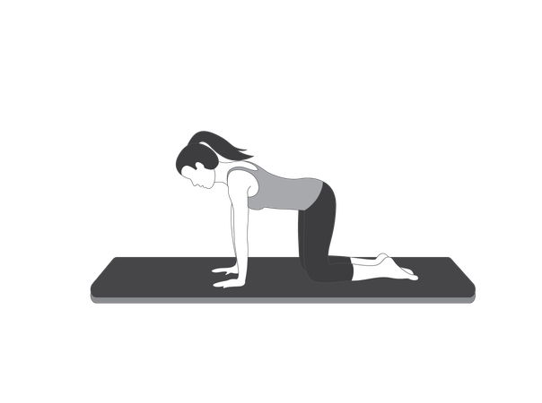Chica de yoga haciendo postura de mesa de equilibrio  Ilustración