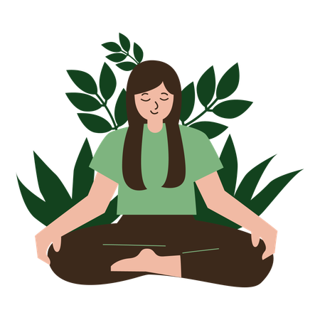 Chica yoga meditación  Illustration