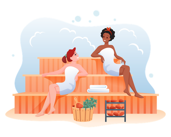 Chicas en spa  Ilustración