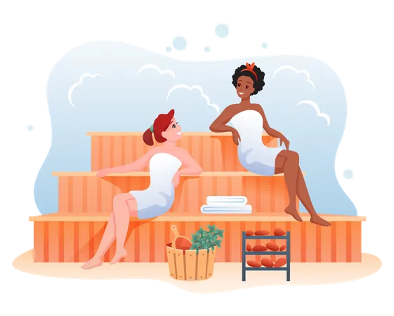 Chicas en spa  Ilustración