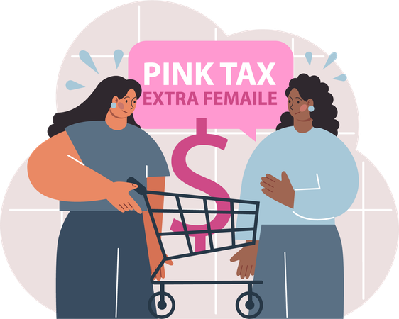 Chicas hablando de impuestos extra femeninos  Ilustración