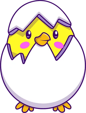 Chick In Egg  Illustration