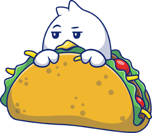Chick In Taco  Illustration