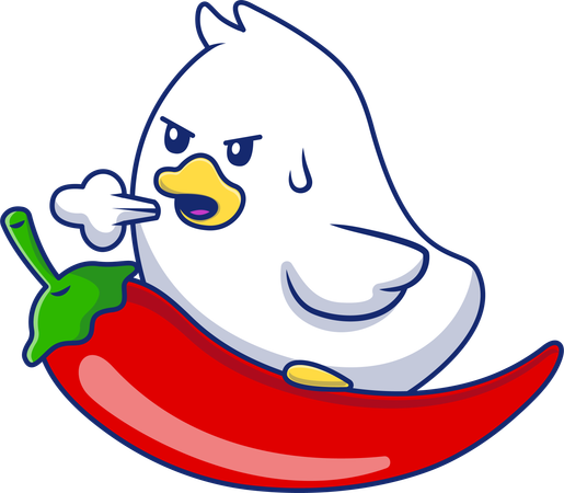 Chick On Big Spicy  Illustration