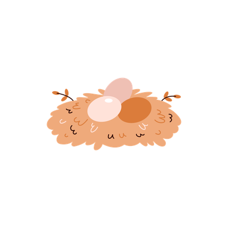 Chicken eggs in the nest  Illustration