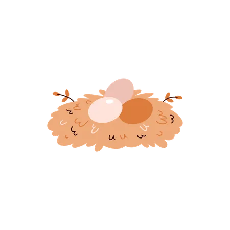 Chicken eggs in the nest  Illustration