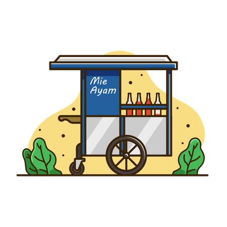 Chicken noodle cart  Illustration