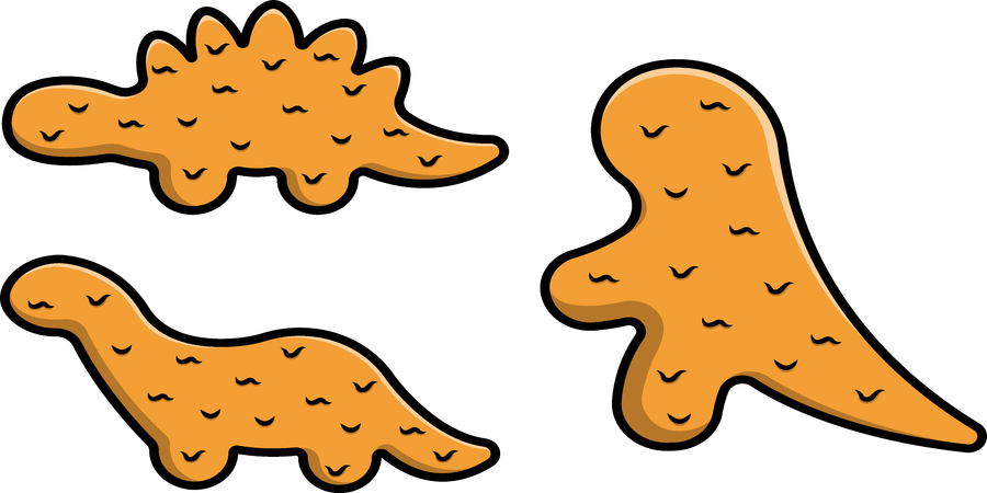 Chicken Nugget Dinosaurus  Illustration